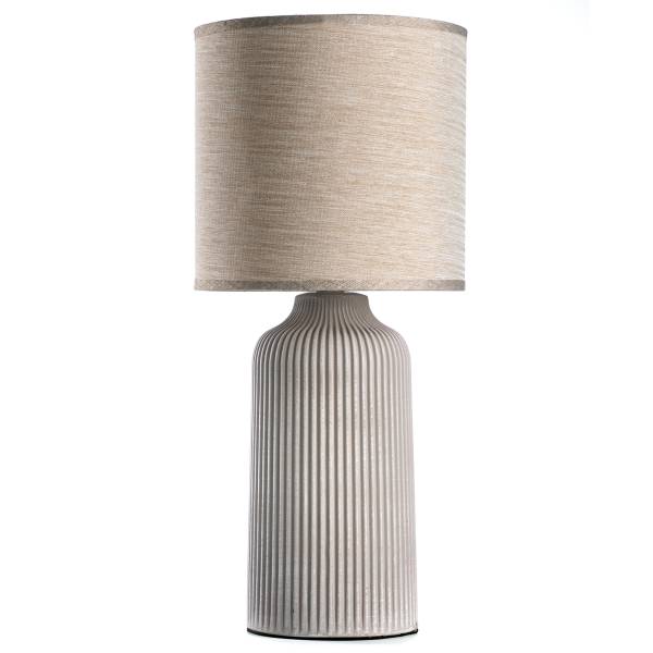 LED-Tischleuchte 064 Shelly grande - Baumwollstoff / Keramik - 1-flammig - Beige
