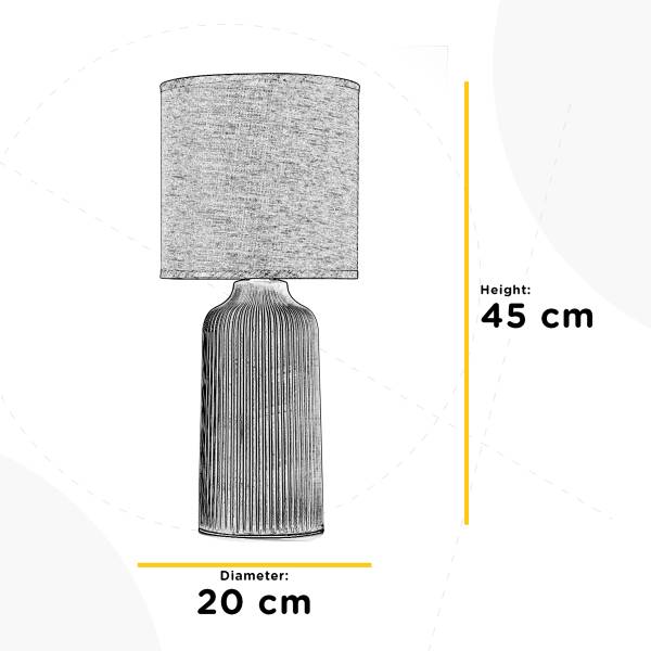 LED-Tischleuchte 064 Shelly grande - Baumwollstoff / Keramik - 1-flammig - Beige