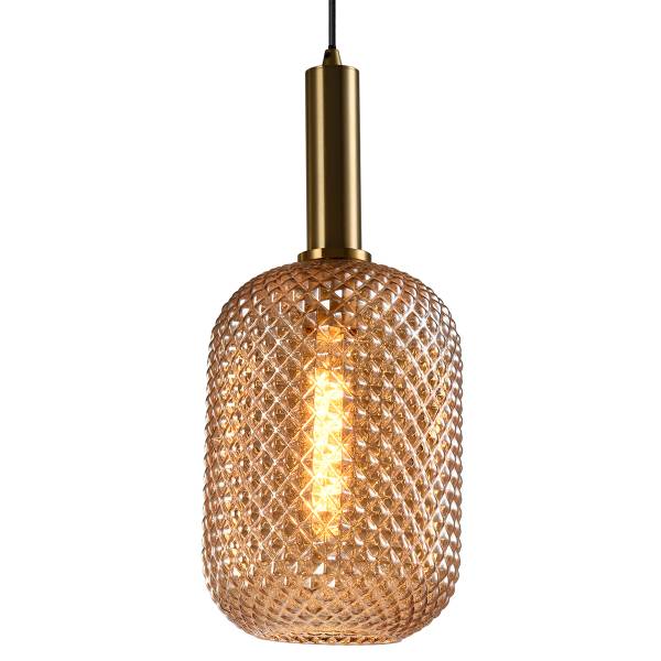 LED-Pendelleuchte 5094 Pigna - satiniertes Glas / Eisen - 1-flammig - Gold