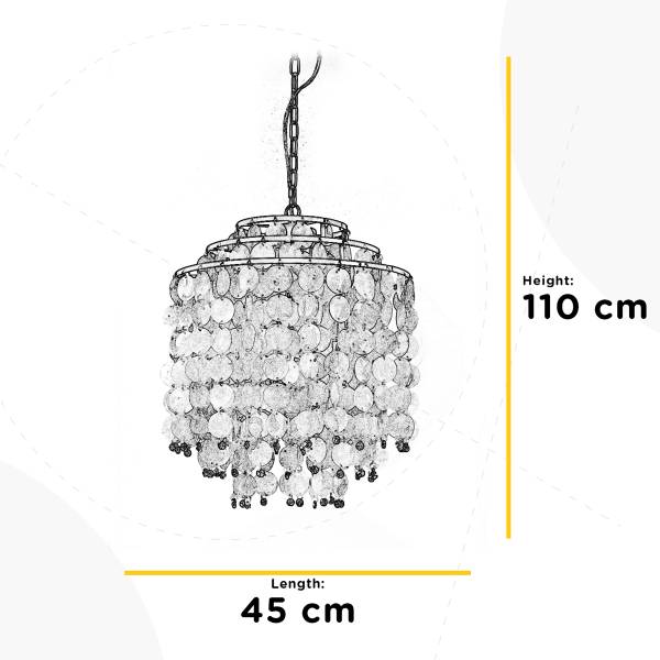 LED-Pendelleuchte 4995 Ruben - Muschel / Eisen - 3-flammig