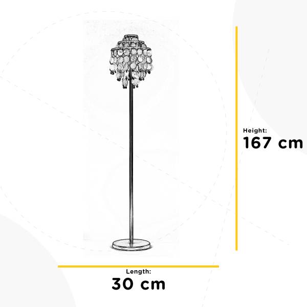 LED-Stehleuchte 4995 Ruben - Muschel / Eisen - 2-flammig