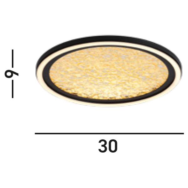 LED-Deckenleuchte Luna - Stahl - Gold - 1-flammig - Durchmesser: 30 cm