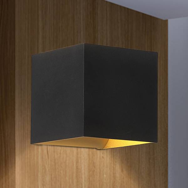 Wandleuchte Newton Square - Aluminium - Schwarz / Gold - 1-flammig