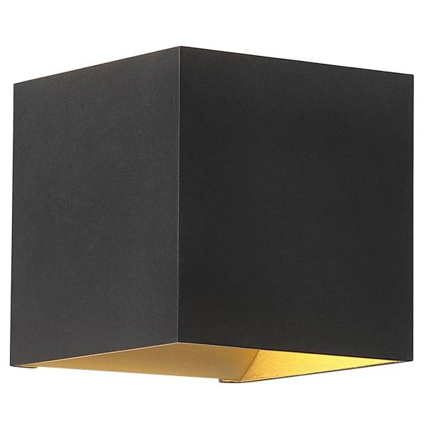 Wandleuchte Newton Square - Aluminium - Schwarz / Gold - 1-flammig