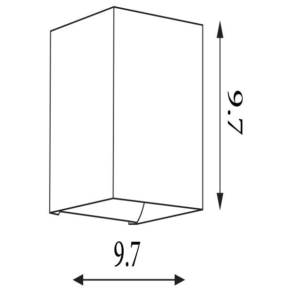 Wandleuchte Newton Square - Aluminium - Schwarz / Gold - 1-flammig