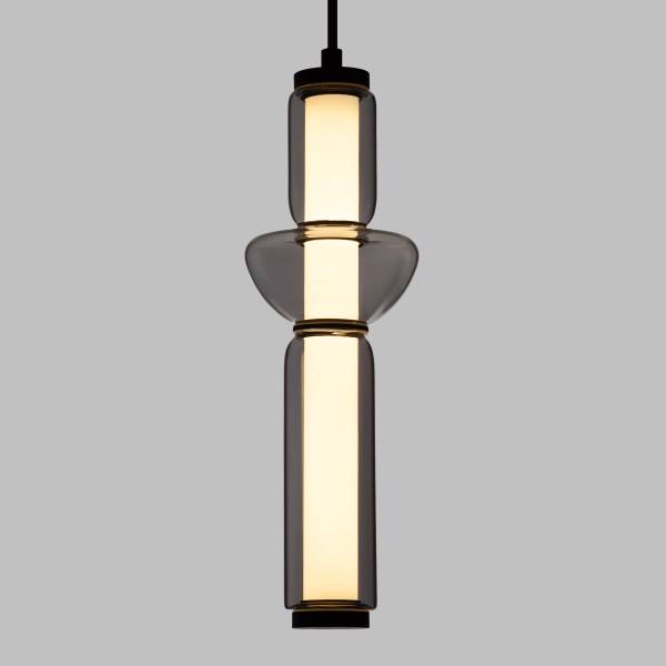 LED-Pendelleuchte Ulon Typ A - Rauchglas / Aluminium - 1-flammig