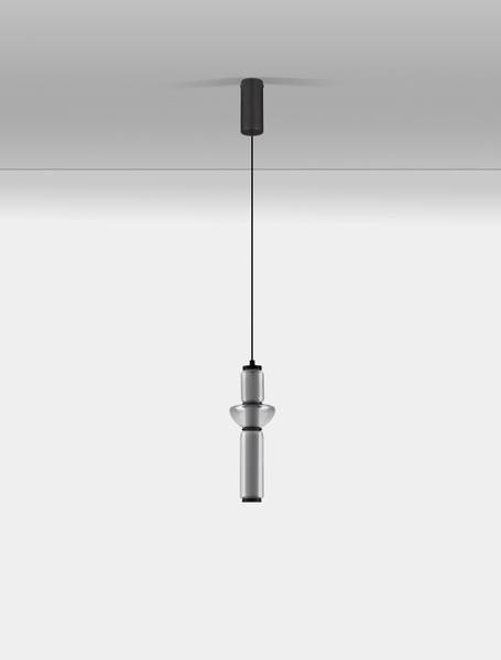 LED-Pendelleuchte Ulon Typ A - Rauchglas / Aluminium - 1-flammig