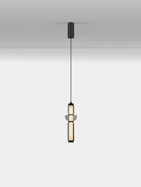 LED-Pendelleuchte Ulon Typ A - Rauchglas / Aluminium - 1-flammig