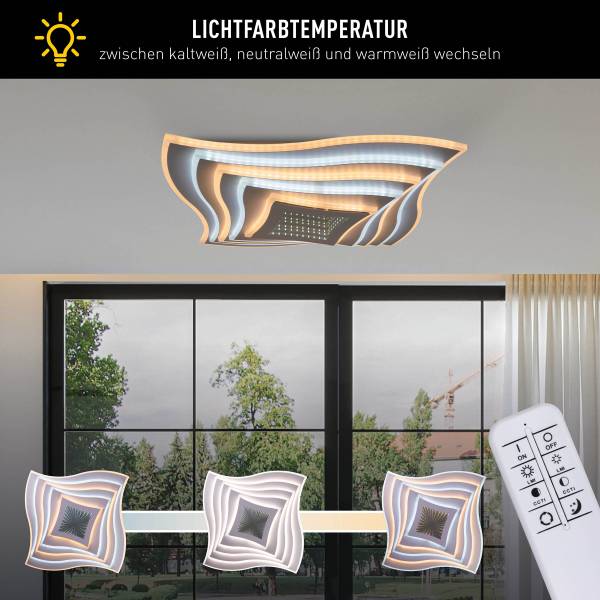 LED-Deckenleuchte Fevoria - Polyacryl / Stahl - 6-flammig
