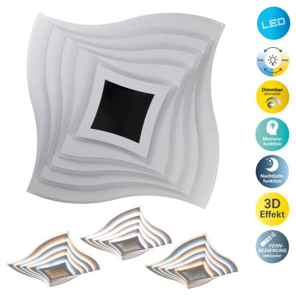 LED-Deckenleuchte Fevoria - Polyacryl / Stahl - 6-flammig