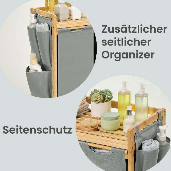 Wäschesammler Ziati - Grau - Mischgewebe - 94 x 78 x 33 cm