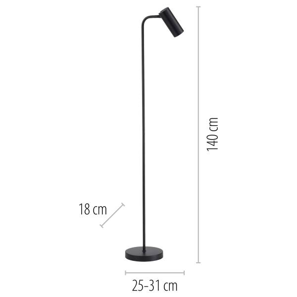 LED-Stehleuchte Rik - Eisen / Aluminium - 1-flammig