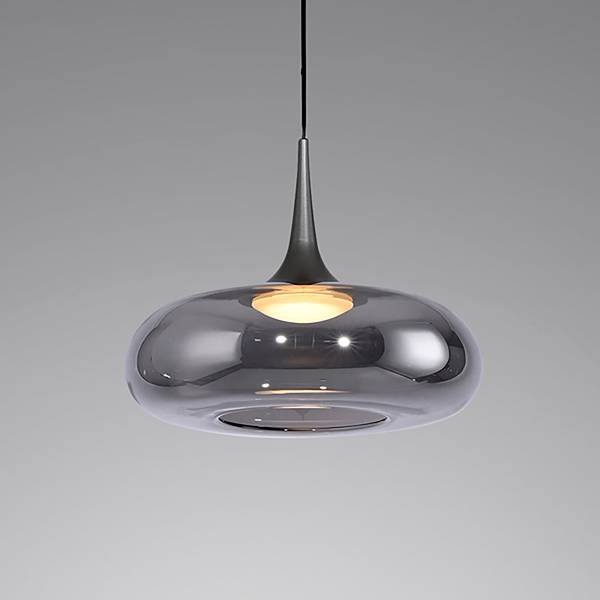 LED-Pendelleuchte Posh - Rauchglas / Eisen - Flammenanzahl: 1