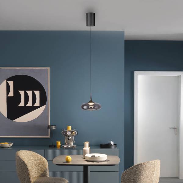 LED-Pendelleuchte Posh - Rauchglas / Eisen - Flammenanzahl: 1