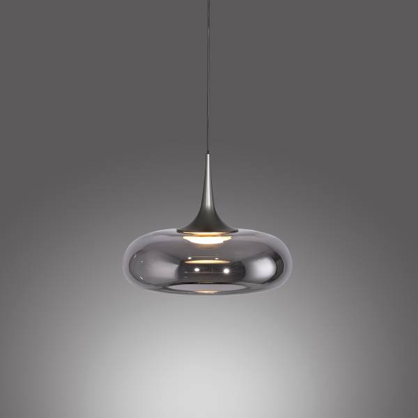 LED-Pendelleuchte Posh - Rauchglas / Eisen - Flammenanzahl: 1