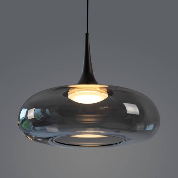 LED-Pendelleuchte Posh - Rauchglas / Eisen - Flammenanzahl: 1