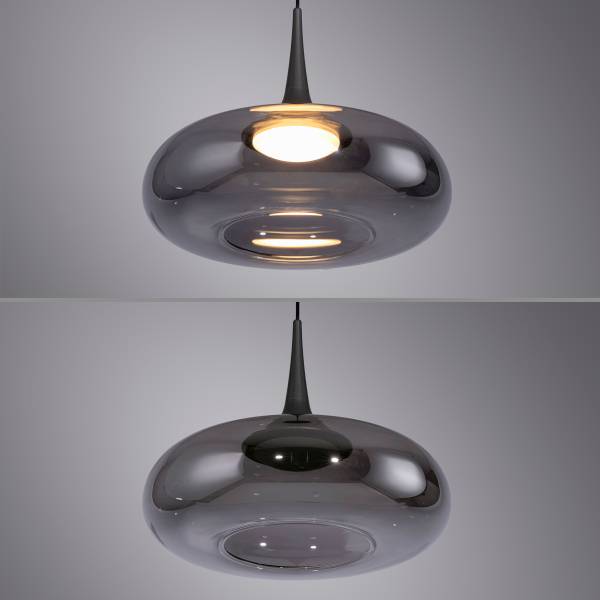 LED-Pendelleuchte Posh - Rauchglas / Eisen - Flammenanzahl: 1