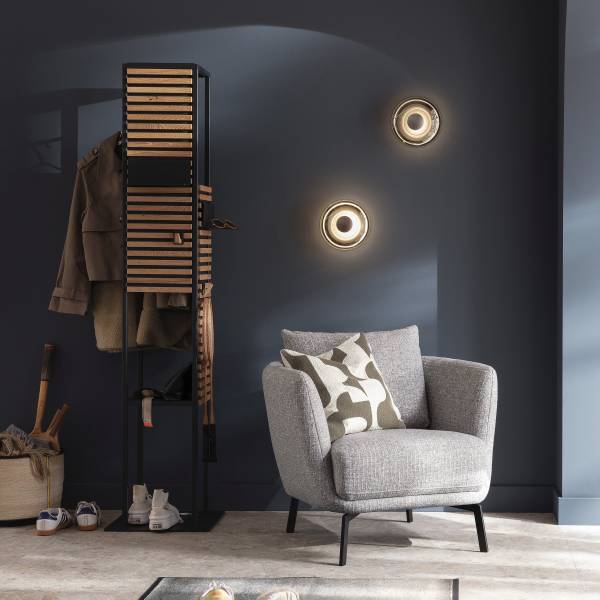 LED-Wandleuchte Posh - Rauchglas / Eisen - 1-flammig