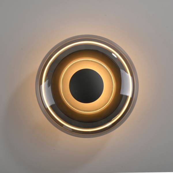 LED-Wandleuchte Posh - Rauchglas / Eisen - 1-flammig