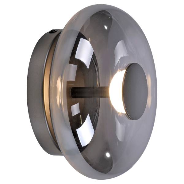 LED-Wandleuchte Posh - Rauchglas / Eisen - 1-flammig