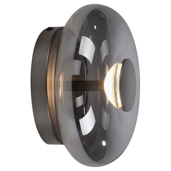 LED-Wandleuchte Posh - Rauchglas / Eisen - 1-flammig