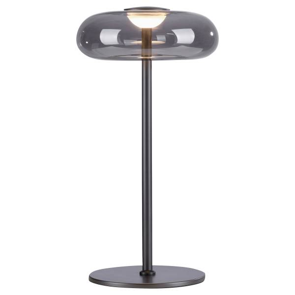 LED-Tischleuchte Posh - Rauchglas / Eisen - 1-flammig