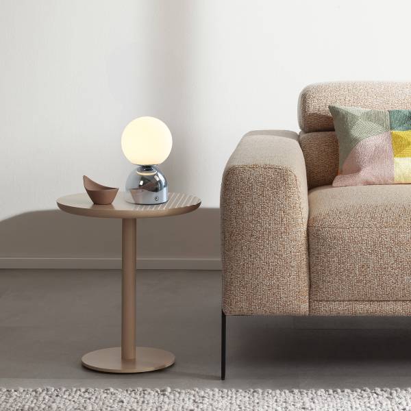 LED-Tischleuchte Rudi - Opalglas / Eisen - 1-flammig - Silber
