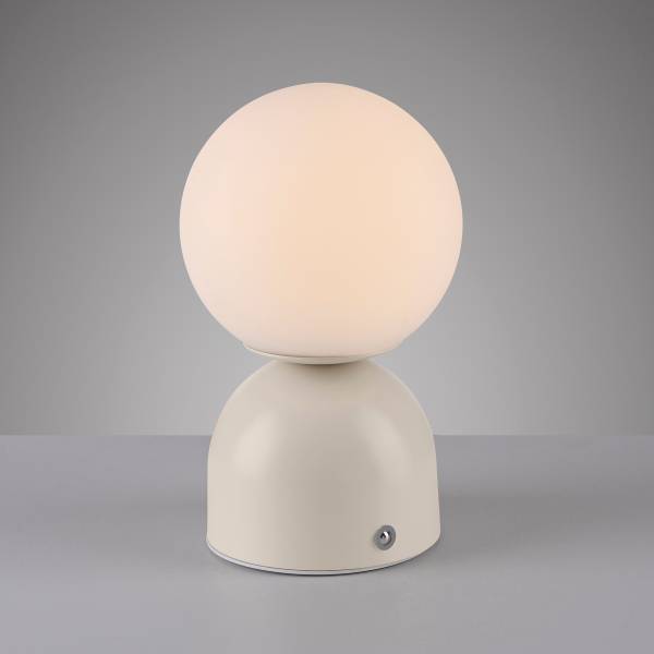 LED-Tischleuchte Rudi - Opalglas / Eisen - 1-flammig - Beige