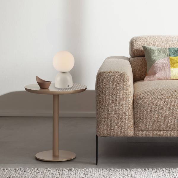 LED-Tischleuchte Rudi - Opalglas / Eisen - 1-flammig - Beige