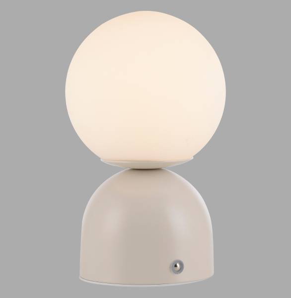 LED-Tischleuchte Rudi - Opalglas / Eisen - 1-flammig - Beige