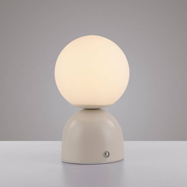 LED-Tischleuchte Rudi - Opalglas / Eisen - 1-flammig - Beige