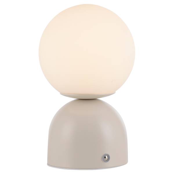 LED-Tischleuchte Rudi - Opalglas / Eisen - 1-flammig - Beige