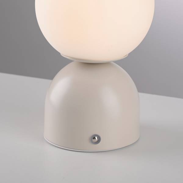 LED-Tischleuchte Rudi - Opalglas / Eisen - 1-flammig - Beige