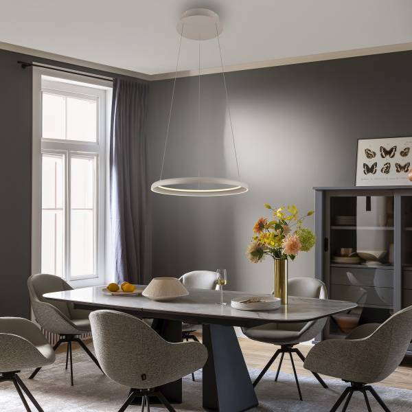 LED-Pendelleuchte Quillo - Acrylglas / Eisen - 1-flammig - Beige