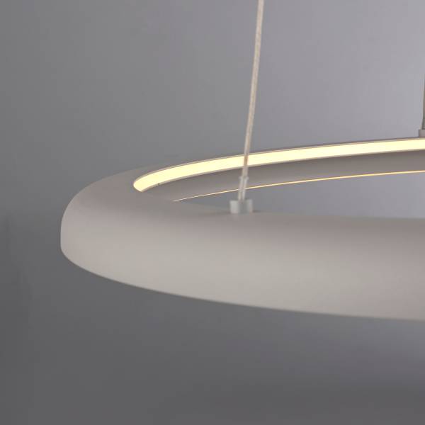 LED-Pendelleuchte Quillo - Acrylglas / Eisen - 1-flammig - Beige