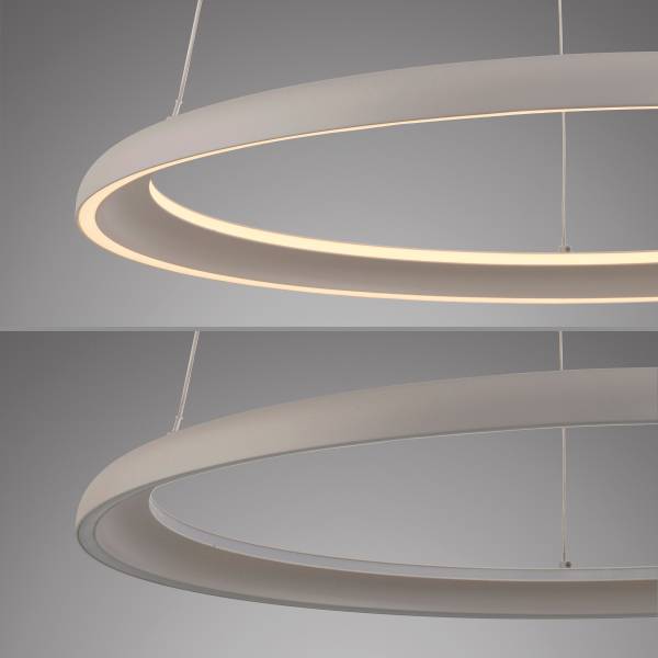 LED-Pendelleuchte Quillo - Acrylglas / Eisen - 1-flammig - Beige