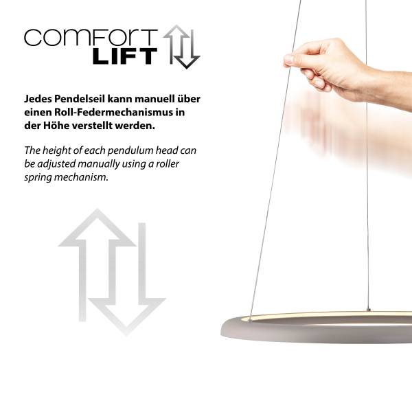 LED-Pendelleuchte Quillo - Acrylglas / Eisen - 1-flammig - Beige