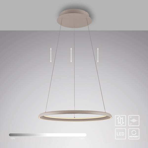 LED-Pendelleuchte Quillo - Acrylglas / Eisen - 1-flammig - Beige