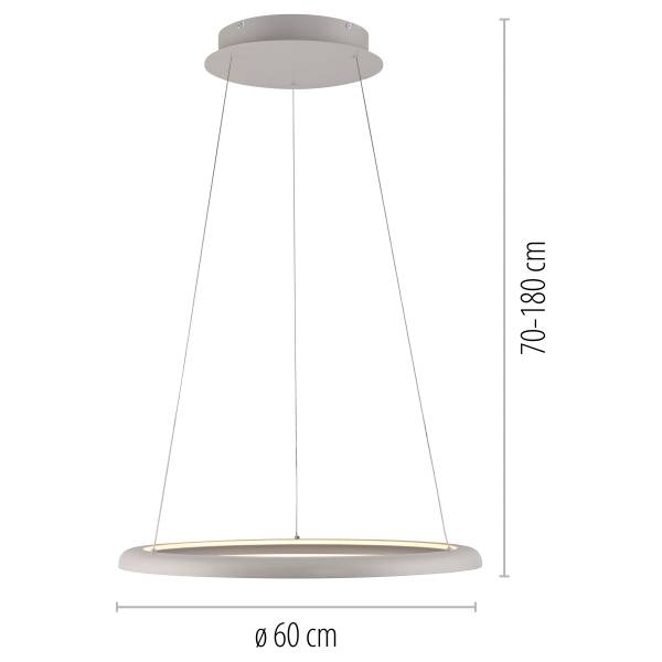 LED-Pendelleuchte Quillo - Acrylglas / Eisen - 1-flammig - Beige