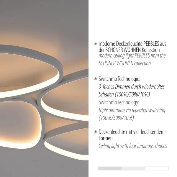 LED-Deckenleuchte Pebbles Typ A - PVC / Eisen - 1-flammig