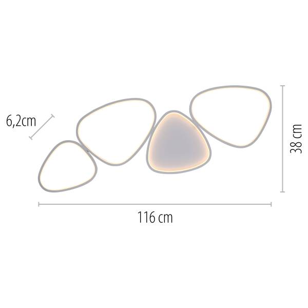 LED-Deckenleuchte Pebbles Typ B - PVC / Eisen - 1-flammig