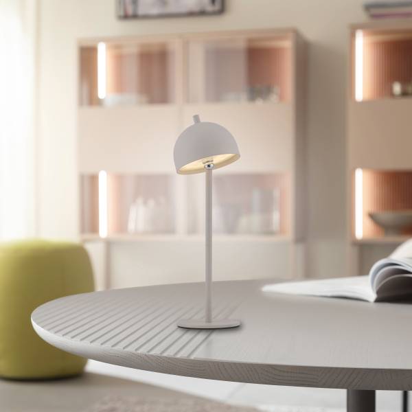 LED-Tischleuchte Bellis - ABS / Aluminium - 1-flammig - Beige