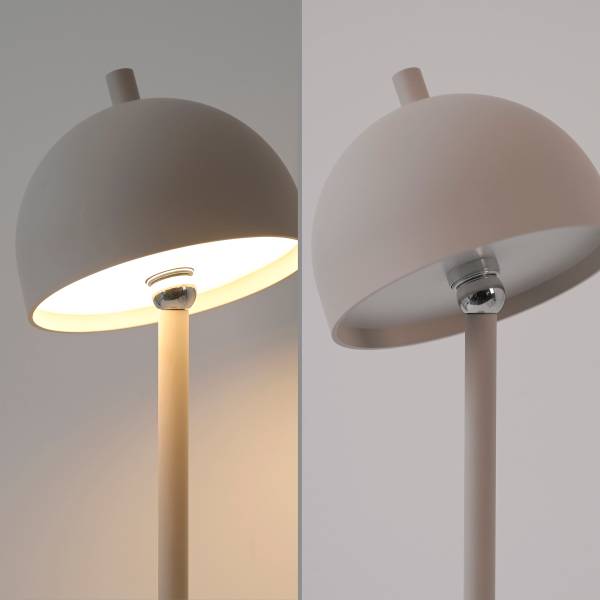 LED-Tischleuchte Bellis - ABS / Aluminium - 1-flammig - Beige