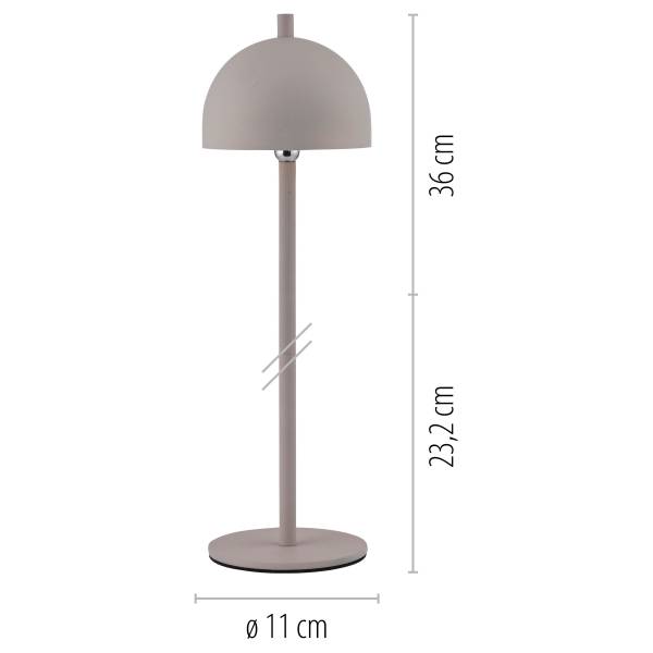 LED-Tischleuchte Bellis - ABS / Aluminium - 1-flammig - Beige