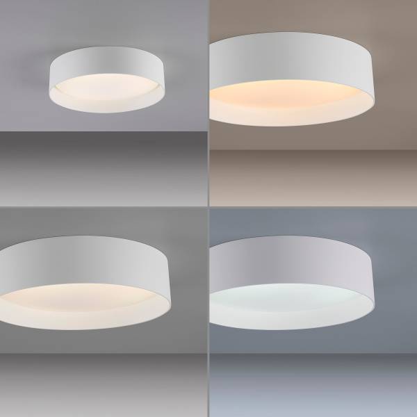 LED-Deckenleuchte Tavoli - Acrylglas / Eisen - 1-flammig - Weiß - Durchmesser: 29 cm