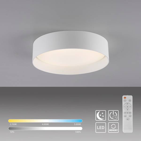LED-Deckenleuchte Tavoli - Acrylglas / Eisen - 1-flammig - Weiß - Durchmesser: 29 cm