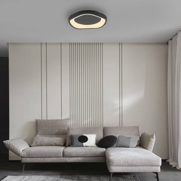 LED-Deckenleuchte Monta - PVC / Eisen - 1-flammig - Schwarz