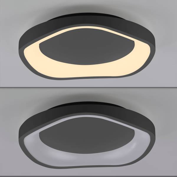 LED-Deckenleuchte Monta - PVC / Eisen - 1-flammig - Schwarz