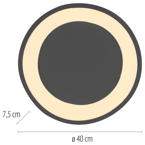 LED-Deckenleuchte Monta - PVC / Eisen - 1-flammig - Schwarz