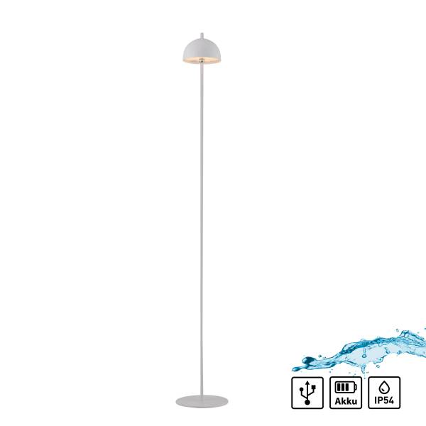 LED-Stehleuchte Bellis - ABS / Aluminium - 1-flammig - Weiß